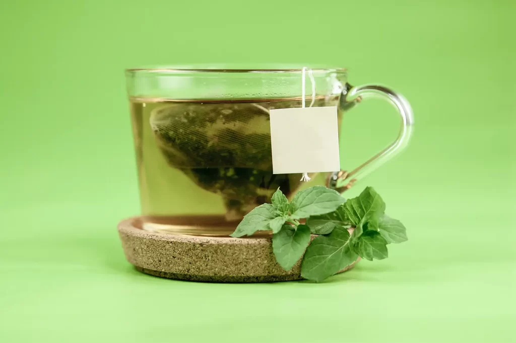 plantas medicinales taza de té de hierbas infusión